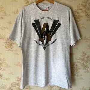 Vintage 90s West Point Army PT Shirt Reflective Single Stitch | Size XL (Fits L)